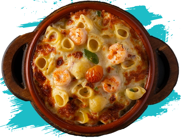 مكرونه كونكلي بالجمبري